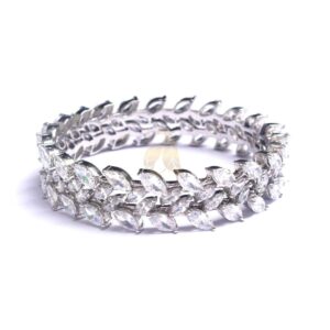 Entwine Marquise Cut Zirconia Silver Bangles set