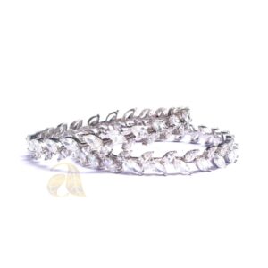 Entwine Marquise Cut Zirconia Silver Bangles set