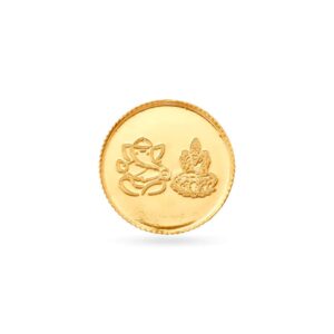 1 Gm 22 Karat Gold Coin With Lakshmi Ganesha Motif