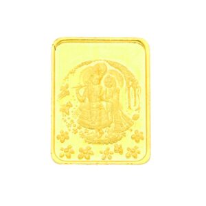 10 Grams 24kt (999) Purity Radha Krishna Gold Bar