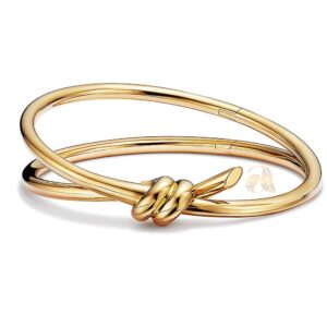 Double Row Hinged Bangle in Yellow Gold