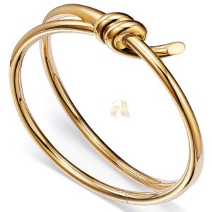 Double Row Hinged Bangle in Yellow Gold