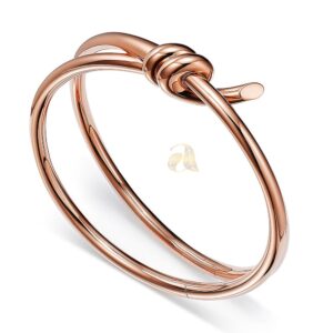 Double Row Hinged Bangle in Rose Gold